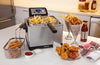 KRUPS KJ502D51  Deep Fryer, Electric Deep Fryer, Stainless Steel Triple Basket Fryer, 4.5 Liter, Silver