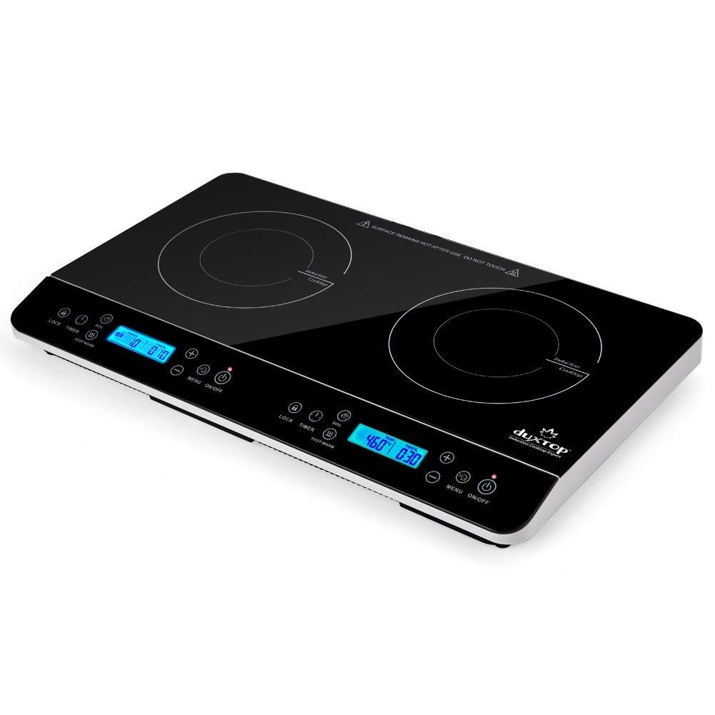 Duxtop 9620LS LCD Portable Double Induction Cooktop 1800W Digital Electric Countertop Burner Sensor Touch Stove