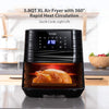 Innsky Air Fryer 5.8QT, 1700W Air Fryer Oven XL for Air Frying, Roasting Electric Hot Fryer with LED Touchscreen, 7 Cooking Presets, Preheat & 32 Recipes Book (Black)