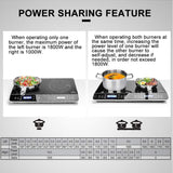 Duxtop 9620LS LCD Portable Double Induction Cooktop 1800W Digital Electric Countertop Burner Sensor Touch Stove