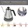 Electric Gooseneck Kettle with Temperature Presets - 1L Electric Tea Pot Kettles with Temperature Control - Stainless Steel Coffee Teapots Kettle and Electric Teapot Pour Over