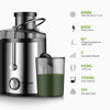 Homeleader Juicer Juice Extractor 3 Speed Centrifugal Juicer with Wide Mouth, for Fruits and Vegetables, BPA-Free