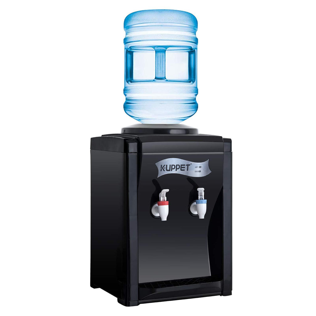 KUPPET 3-5 Gallon Countertop Water Cooler Dispenser-Hot & Cold Water, ideal For Home Office Use(17'', Black) ¡­