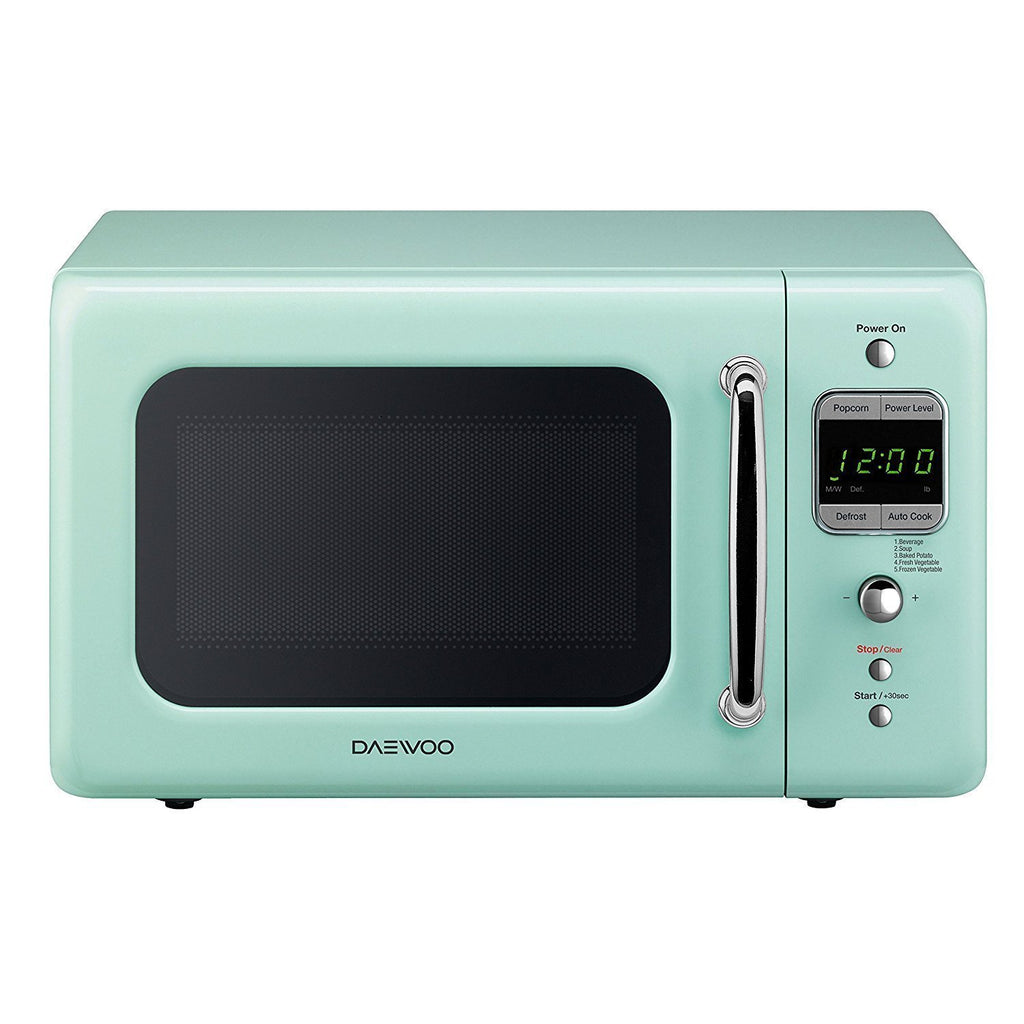 Daewoo KOR-7LREM Retro Countertop Microwave Oven 0.7 Cu. Ft., 700W | Mint Green