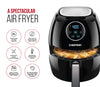 Chefman Digital 6.5 Liter/6.8 Quart Air Fryer Oven with Space Saving Flat Basket, Oil-Free Airfryer W/ 60 Min Timer & Auto Shut Off, Dishwasher Safe Parts, BPA Free, Family Size, X-Large, Black