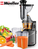 Mueller Austria Ultra Juicer Machine Extractor with Slow Cold Press Masticating Squeezer Mechanism Technology, 3 inch Chute accepts Whole Fruits and Vegetables, Easy Clean Large Nickel