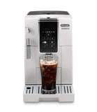 De'Longhi ECAM35020W Dinamica Automatic Coffee & Espresso Machine, TrueBrew Over Ice, Burr Grinder + Descaling Solution, Cleaning Brush & Icecube Tray (Coffee Bean Shaped), ECAM35020W, White