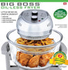 Big Boss Oil-less Air Fryer, 16 Quart, 1300W, Easy Operation with Built in Timer, Dishwasher Safe, Includes 50+ Recipe Book - Silver