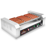 Olde Midway Electric 18 Hot Dog 7 Roller Grill Cooker Machine 900-Watt - Commercial Grade