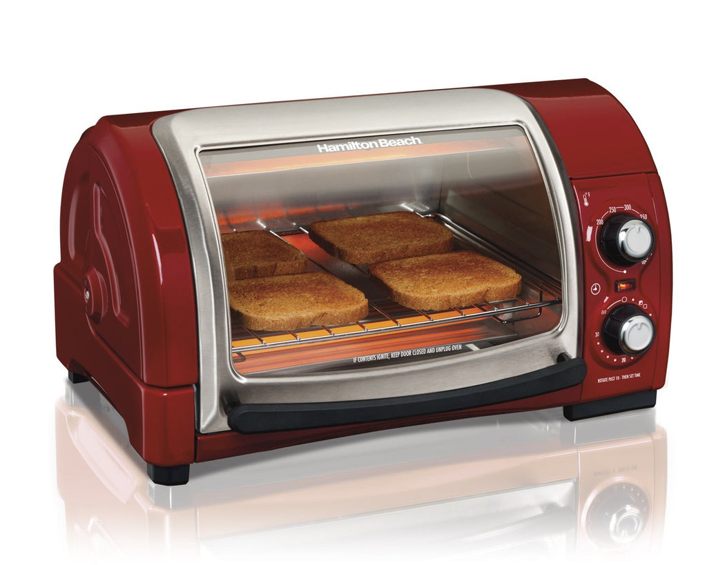 Hamilton Beach Easy Reach Toaster Oven, Red (31337)