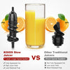 KOIOS Juicer, Slow Masticating Juicer Extractor with Reverse Function, Cold Press Juicer Machine with Quiet Motor, Juice Jug and Brush for High Nutrient Fruit and Vegetable Juice