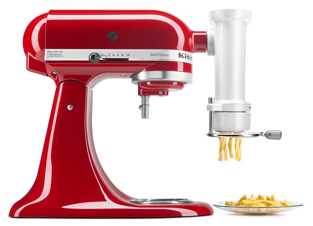 KitchenAid KSMPEXTA Gourmet Pasta Press Attachment with 6 Interchangeable Pasta Plates, White