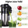 Aobosi Slow Masticating Juicer Extractor Compact Cold Press Juicer Machine with Portable Handle/Quiet Motor/Reverse Function/Juice Jug and Clean Brush for High Nutrient Fruit & Vegetable Juice