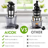 Aicok Juicer Slow Masticating Juicer Extractor, Cold Press Juicer Machine, Quiet Motor and Reverse Function, with Juice Jug and Brush to Clean Conveniently, High Nutrient Fruit and Vegetable Juice