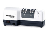 Chef'sChoice 250 Diamond Hone Hybrid Sharpener Combines Electric and Manual Sharpening for Straight and Serrated 20-degree Knives Uses Diamond Abrasives for Sharp Durable Edges, 3-Stage, White