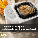 SKG 2LB Automatic Programmable Bread Machine Multifunctional Bread Maker-Silver