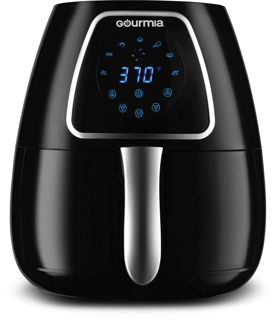 Gourmia GAF318 4 Qt Digital Air Fryer - Oil-Free Healthy Cooking - 7 One Touch Preset Modes - Removable, Dishwasher-Safe Tray - Free Recipe Book Included