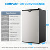 Colzer Compact Refrigerator, Mini Fridge with Freezer for Office, College Dorm Room & Apartment, 3 Cu. Ft. Small Compressor Refrigerator, Single Stainless Steel Door, Frost-free