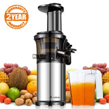 Aobosi Slow Masticating Juicer Extractor Compact Cold Press Juicer Machine with Portable Handle/Quiet Motor/Reverse Function/Juice Jug and Clean Brush for High Nutrient Fruit & Vegetable Juice