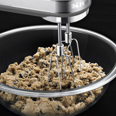 KitchenAid KHM7210CU 7-Speed Digital Hand Mixer with Turbo Beater II Accessories and Pro Whisk - Contour Silver