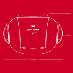 George Foreman 9-Serving Classic Plate Electric Grill and Panini Press, Silver, GR144