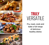 Chefman 3.5 Liter/3.6 Quart Air Fryer with Space Saving Flat Basket Oil Airfryer w/Dishwasher Safe Parts, 60 Minute Timer and Auto Shut Off, BPA Free, Large, Manual