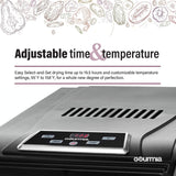 Gourmia GFD1950 Premium Countertop Food Dehydrator 9 Drying Shelves Digital Thermostat Preset Temperature Settings Airflow Circulation Countdown Timer Free Recipe Book Included 110V