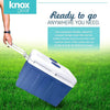 Knox Electric Cooler and Warmer for Car and Home with Wheels - 48 Quart (45 Liter) - Holds 60 Cans or 6 Two Liter Bottles and 15 Cans - Dual 110V AC House and 12V DC Vehicle Plugs