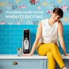 SodaStream Jet Sparkling Water Maker Bundle (Silver) with CO2, BPA free Bottles, and 0 Calorie Fruit Drops Flavors