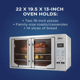 Oster French Convection Countertop & Toaster Oven | Single Door Pull & Digital Controls | Stainless Steel, Extra Large,