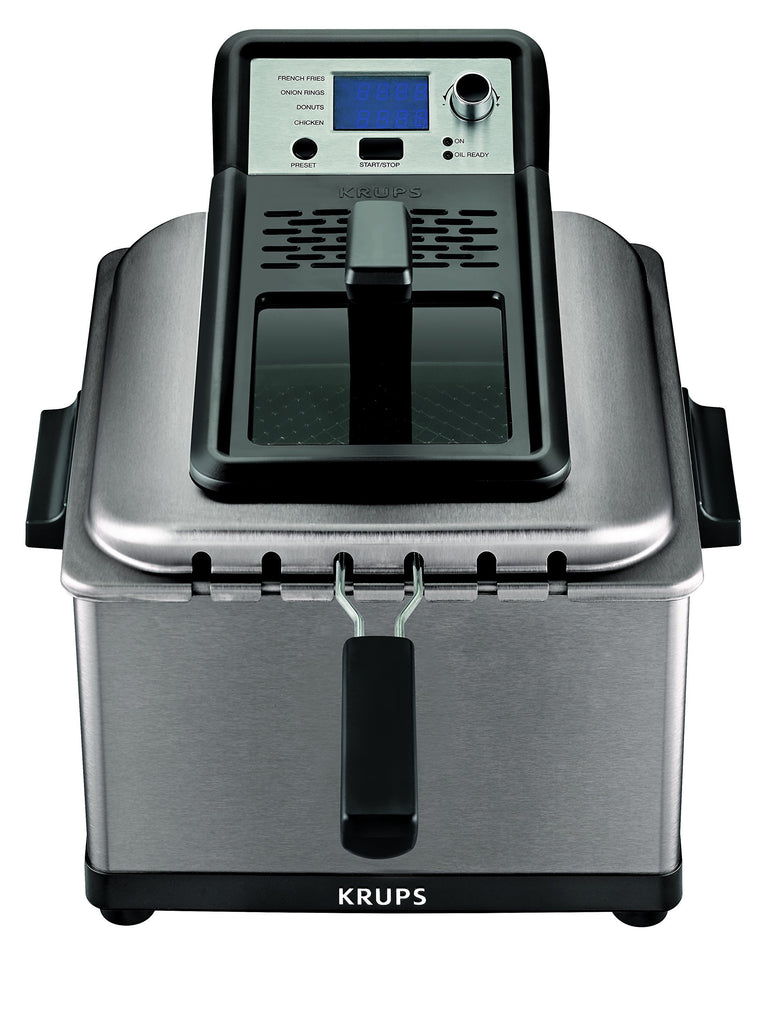 KRUPS KJ502D51  Deep Fryer, Electric Deep Fryer, Stainless Steel Triple Basket Fryer, 4.5 Liter, Silver