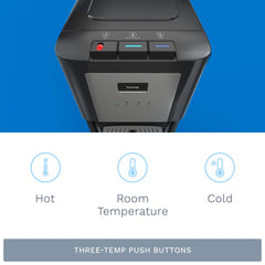 hOmeLabs Bottom Loading Water Dispenser - Features Hot, Cold and Room Temperature Settings, Stainless Steel Design and LED Night Light - Home and Office Dispenser Machine with Child Safety Lock