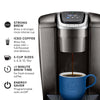 Keurig K-Elite Single Serve K-Cup Pod Coffee Maker, with Strong Temperature Control, Iced Coffee Capability, 12oz Brew Size, Programmable, Brushed Slate