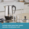 Spectrum Brands Farberware 8-Cup Percolator, Stainless Steel, FCP280, Black