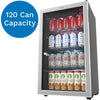 hOmeLabs Beverage Refrigerator and Cooler - 120 Can Mini Fridge with Glass Door for Soda Beer or Wine - Small Drink Dispenser Machine for Office or Bar with Adjustable Removable Shelves