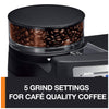 KRUPS Grind and Brew Auto-start Coffee Maker with Builtin Burr Coffee Grinder, 10 Cups, Black