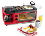 Nostalgia BSET300RETRORED Retro 3-in-1 Family Size Breakfast Station, Red
