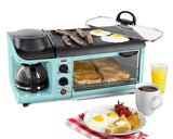 Nostalgia BSET300AQ Retro 3-in-1 Family Size Breakfast Station, Aqua